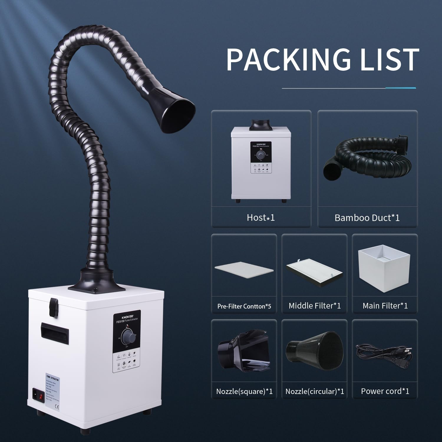 Industrial Laser Printing - KNOKOO FES150 Industrial Laser Fume Extractor