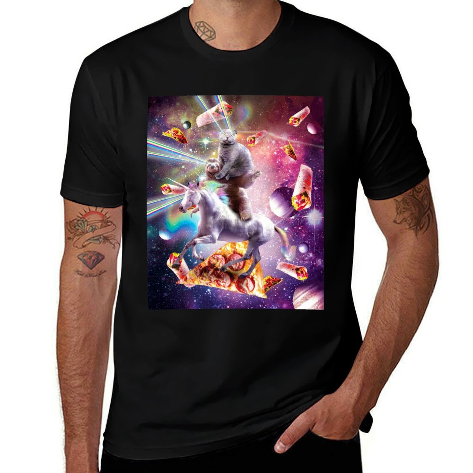 Industrial Laser Printing - Laser Eyes Space Cat On Sloth