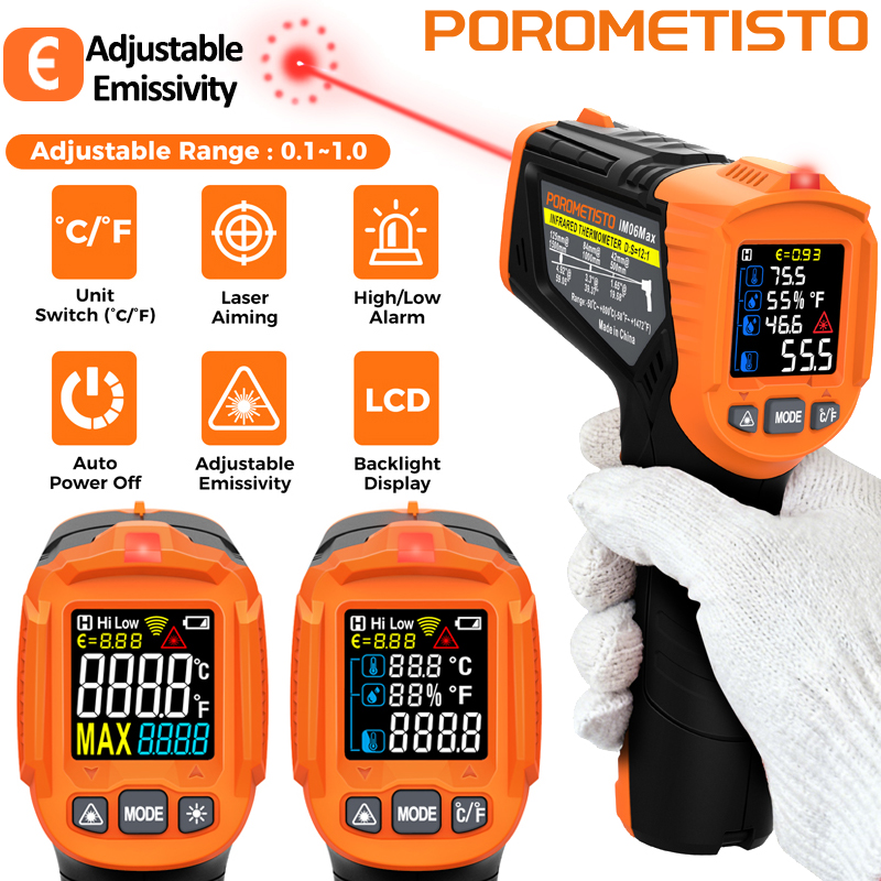 Industrial Laser Temperature Sensor - -50~380C Infrared Thermometer -50~800C Professional Digital