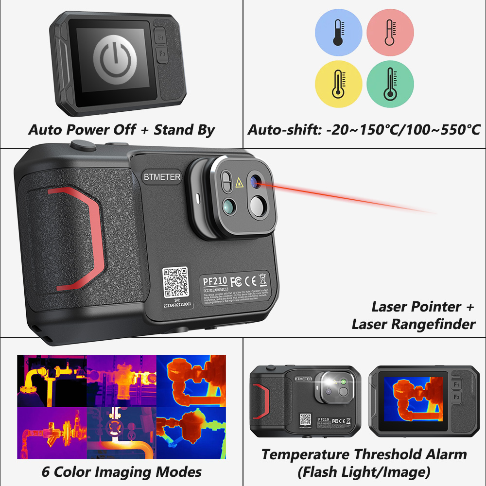 Industrial Laser Measurement - 256x192 Thermal Camera Guide Handheld Infrared