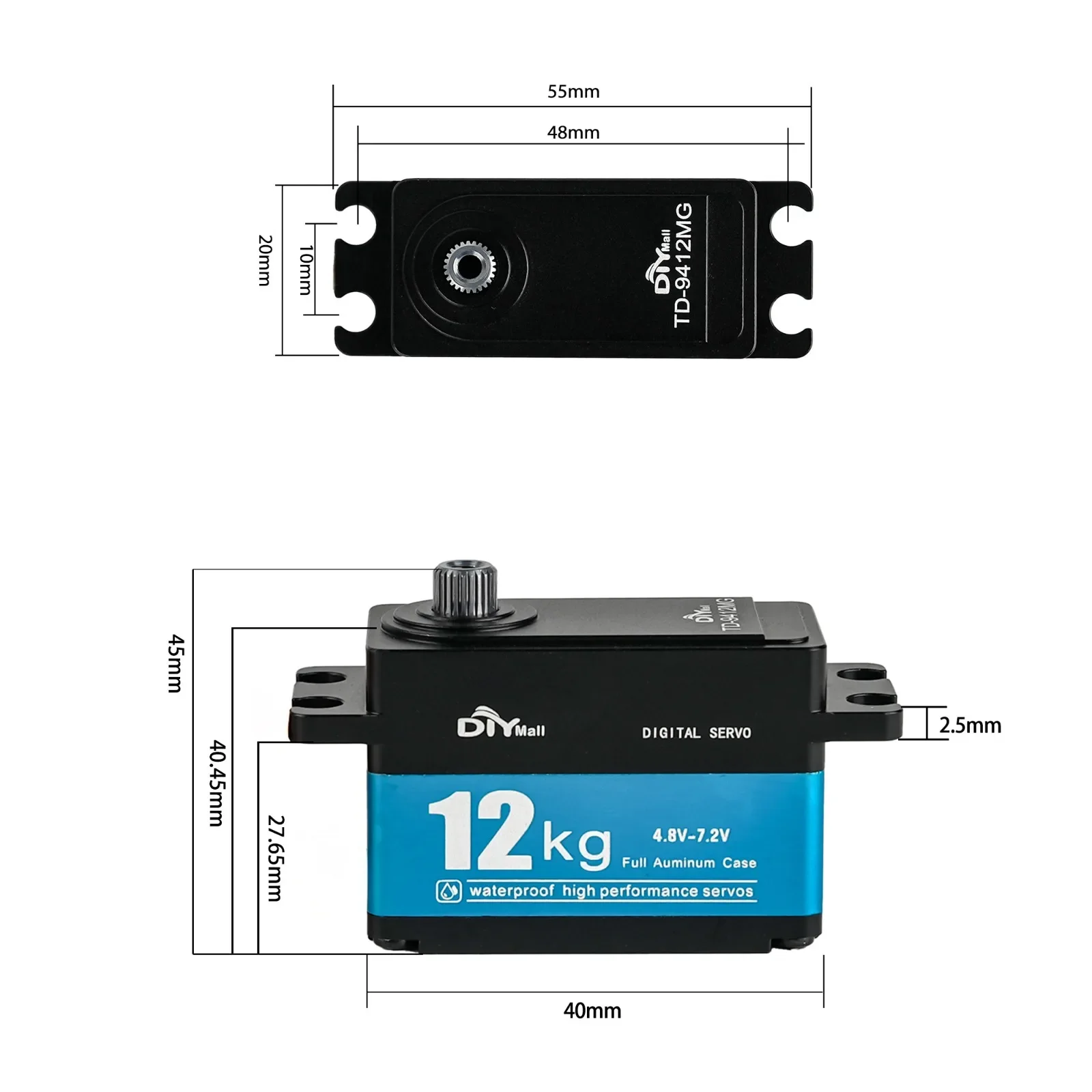 12KG TD-9412MG High Torque Ful - огляд і ціна Servo Motor Cnc
