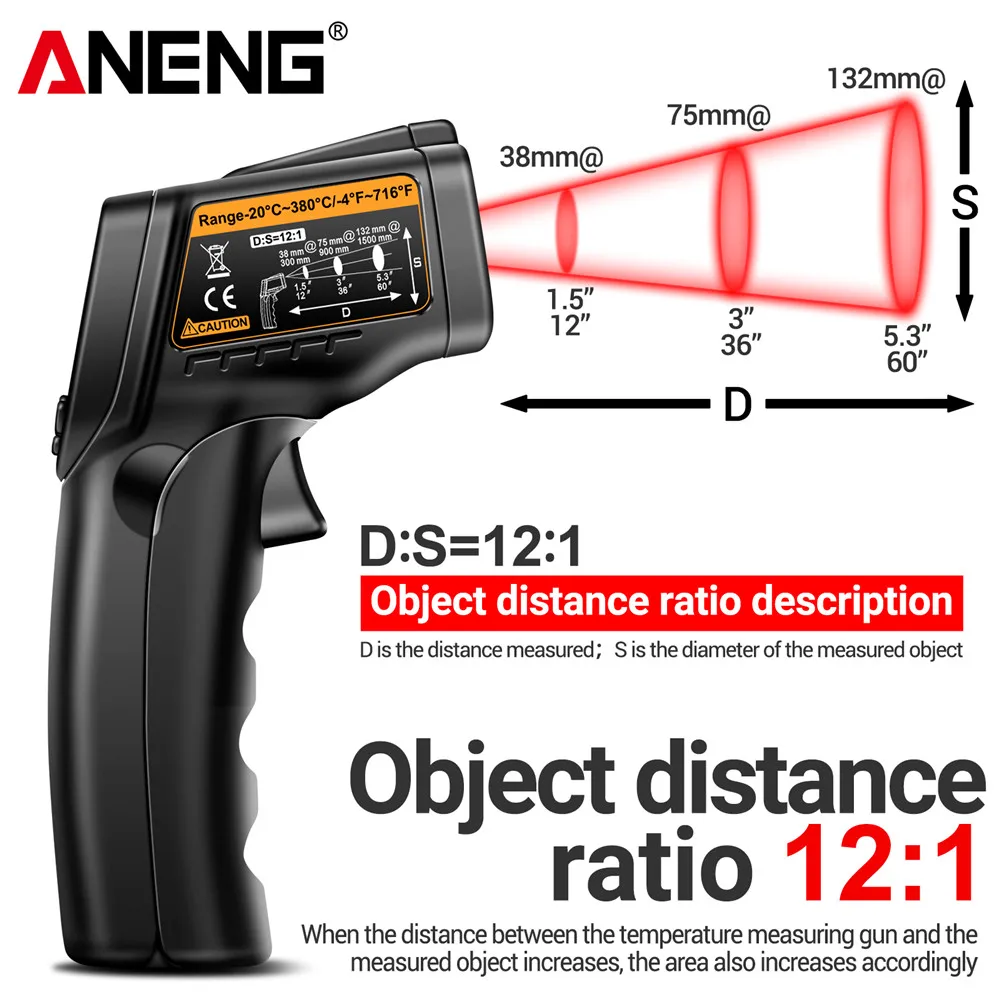 Infrared Laser Temperature Gun - огляд і ціна Industrial Laser Temperature Gun