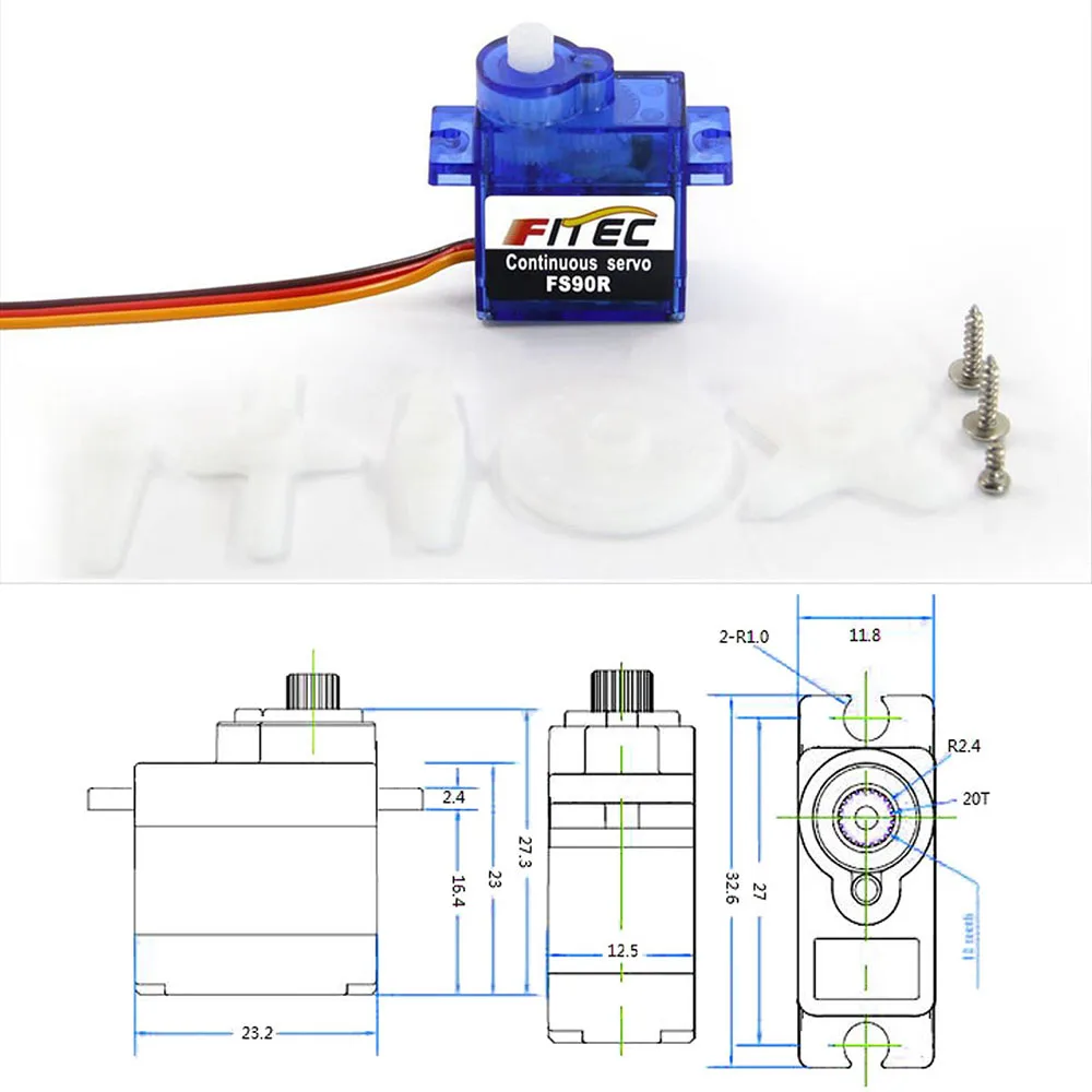 Feetech Mini FS90R Micro Servo - огляд і ціна Servo Motor Cnc