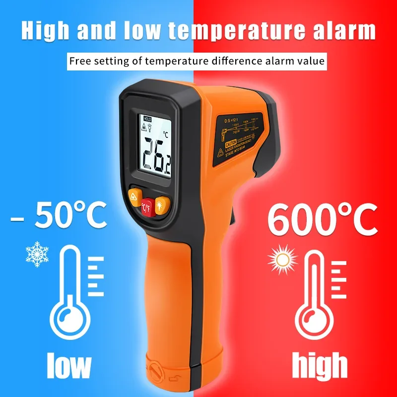 T400 T600 Digital Infrared The - огляд і ціна Industrial Laser Temperature Gun