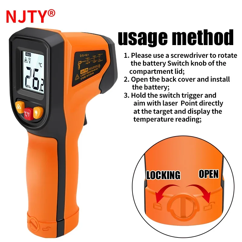 T400 T600 Digital Infrared The - огляд і ціна Industrial Laser Temperature Gun