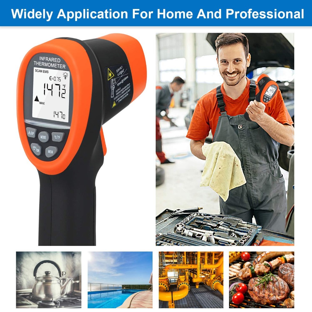 BTMETER Digital Pyrometer Non- - огляд і ціна Industrial Laser Temperature Gun