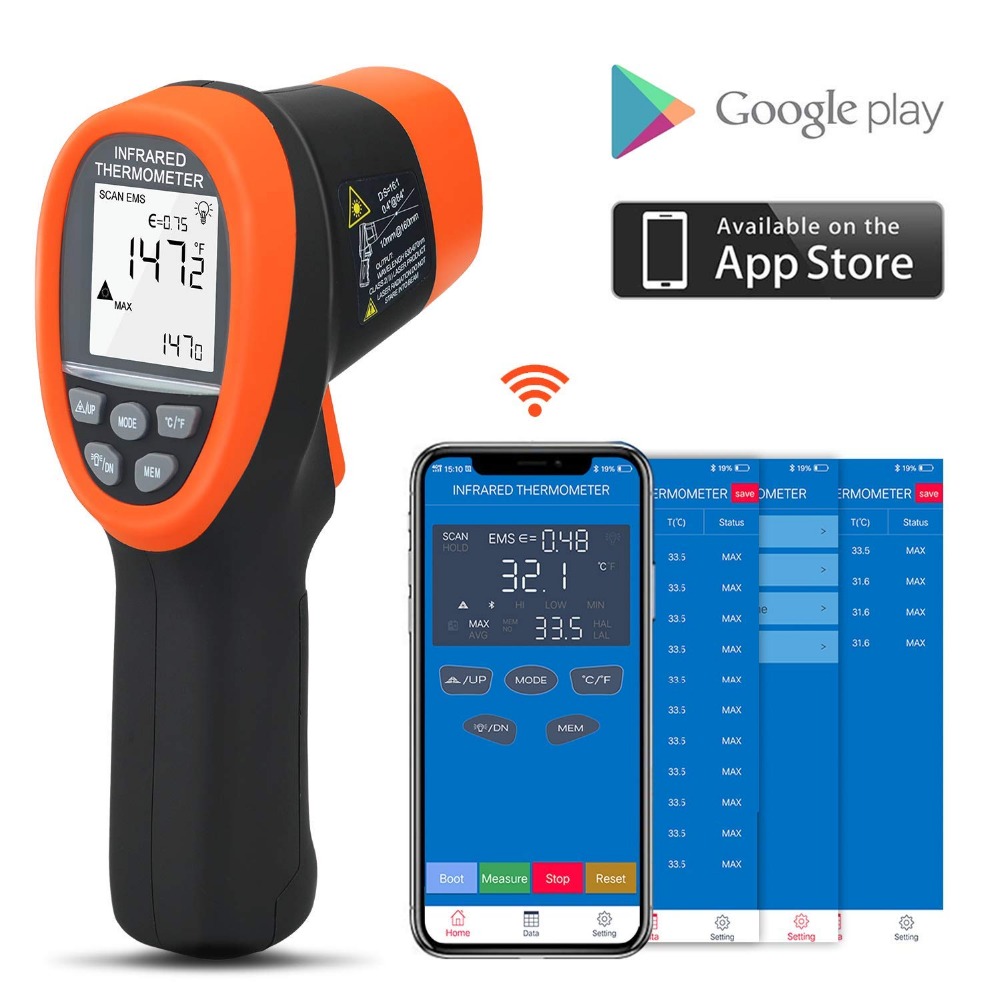 BTMETER Digital Pyrometer Non- - огляд і ціна Industrial Laser Temperature Gun