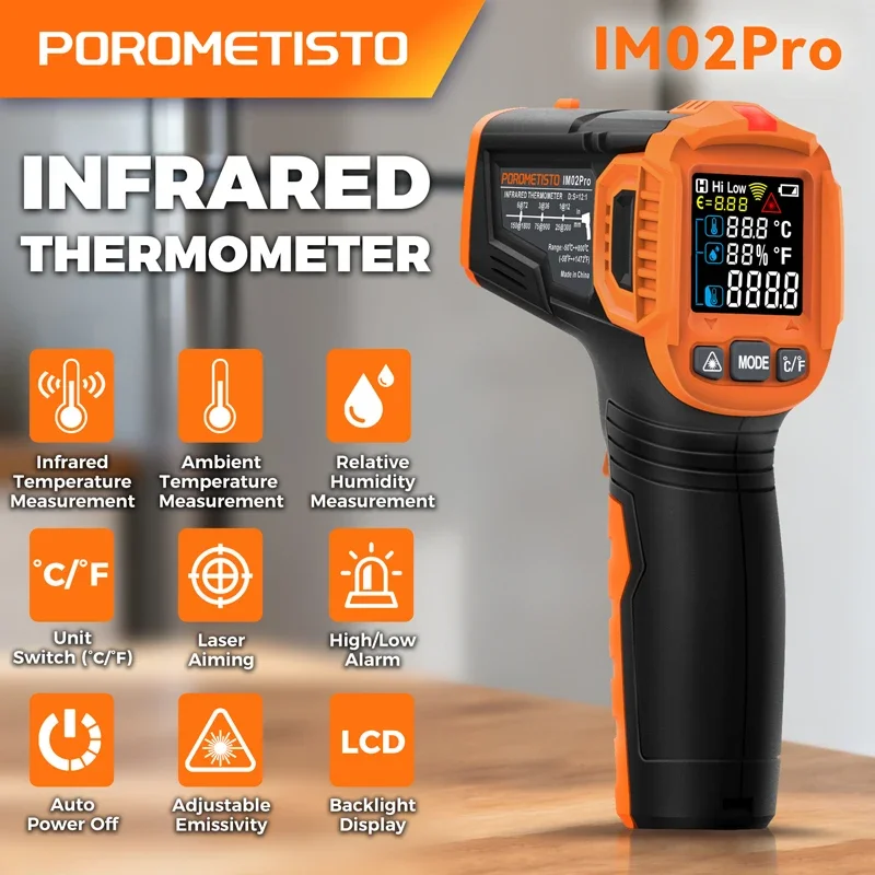 -50~380C Infrared Thermometer  - огляд і ціна Industrial Laser Temperature Sensor