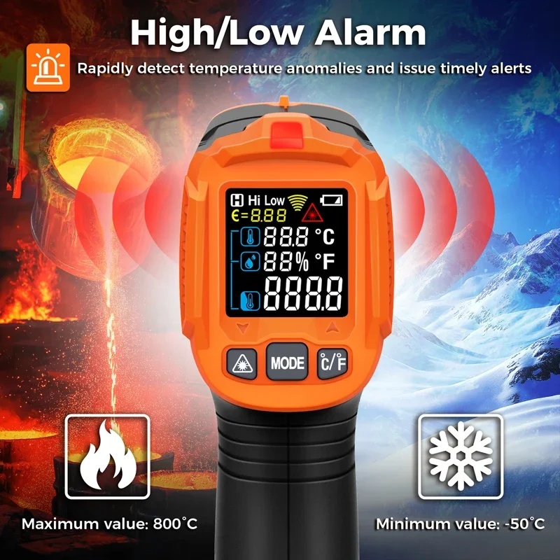 -50~380C Infrared Thermometer  - огляд і ціна Industrial Laser Temperature Sensor
