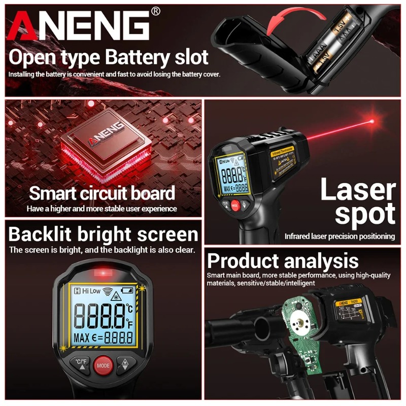 ANENG TH202 Non-contact Infrar - огляд і ціна Industrial Laser Temperature Gun